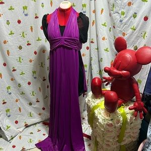 Bebe open back purple jumpsuit